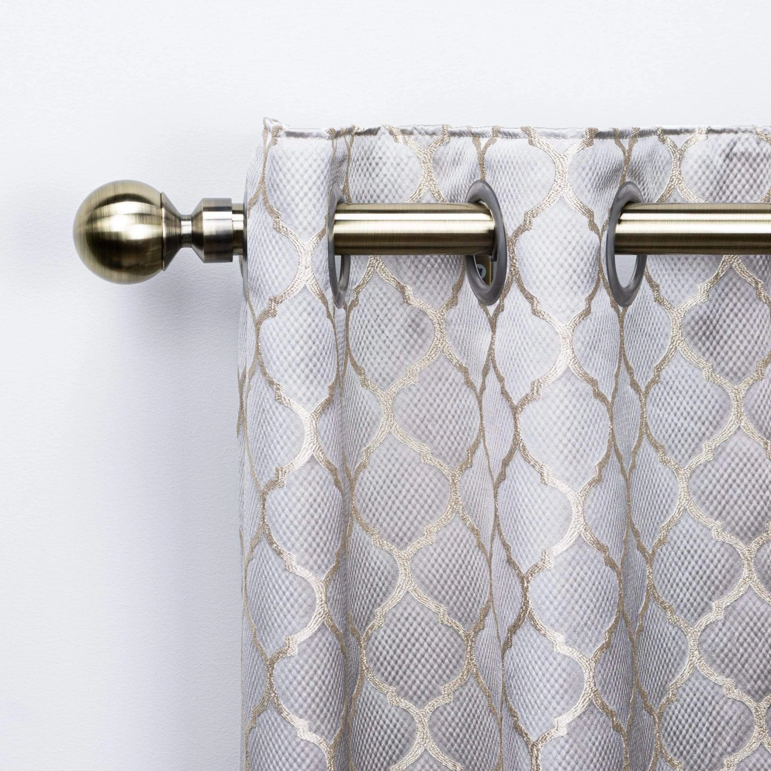 Extendable Antique Brass Pole With Ball Finial 4 Extendable Antique Brass Pole With Ball Finial - Image 2