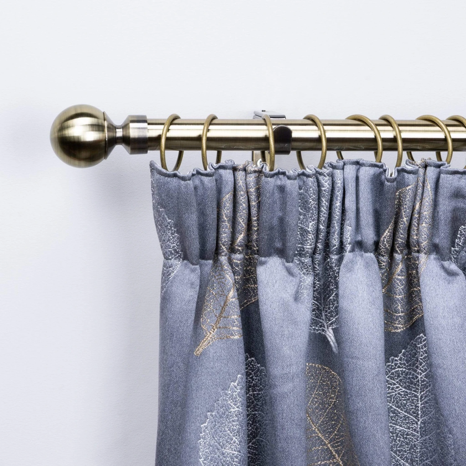 Extendable Antique Brass Pole With Ball Finial 5 Extendable Antique Brass Pole With Ball Finial - Image 3