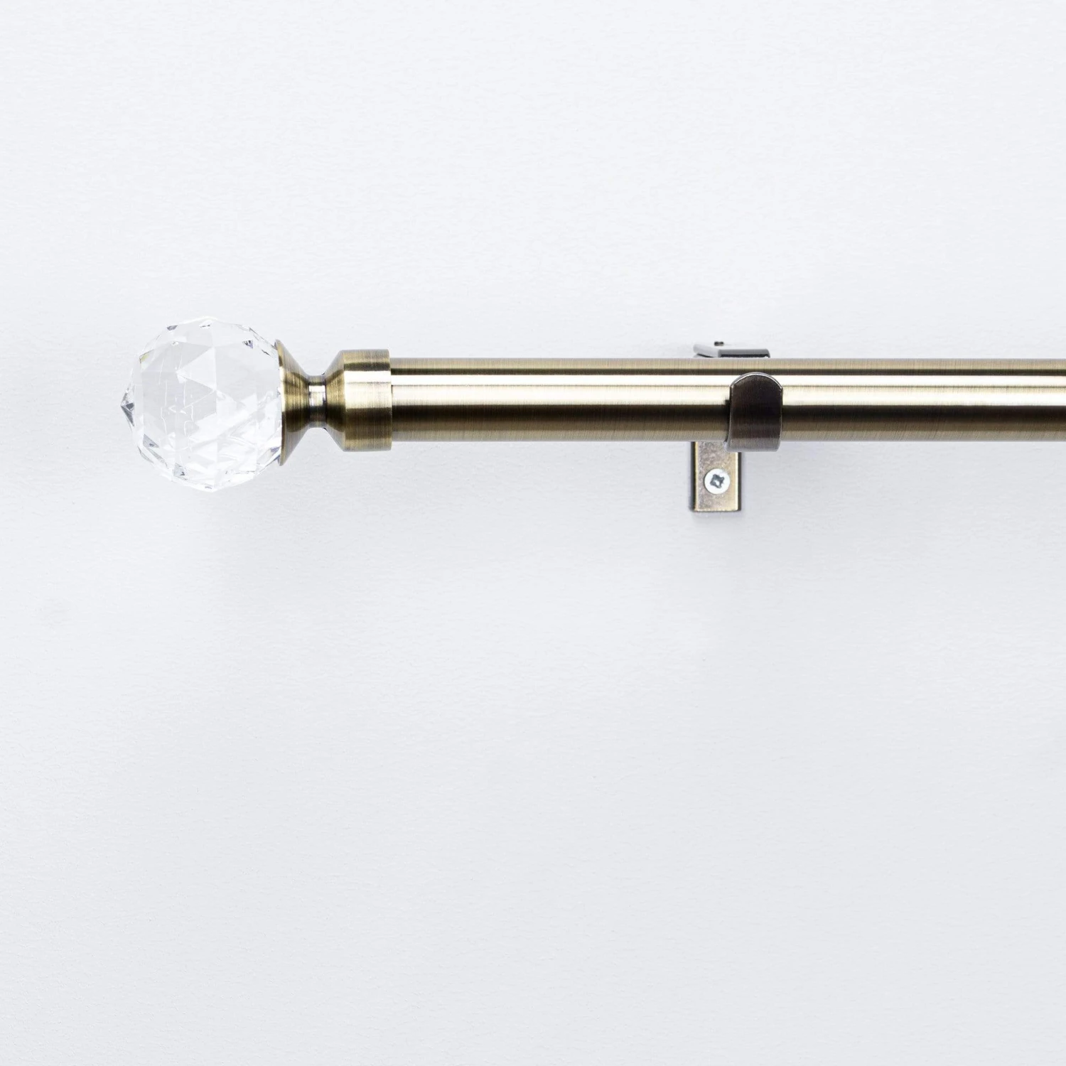 Extendable Antique Brass Pole With Crystal Finial 3 Extendable Antique Brass Pole With Crystal Finial