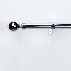 Extendable Chrome Curtain Pole With Ball Finial