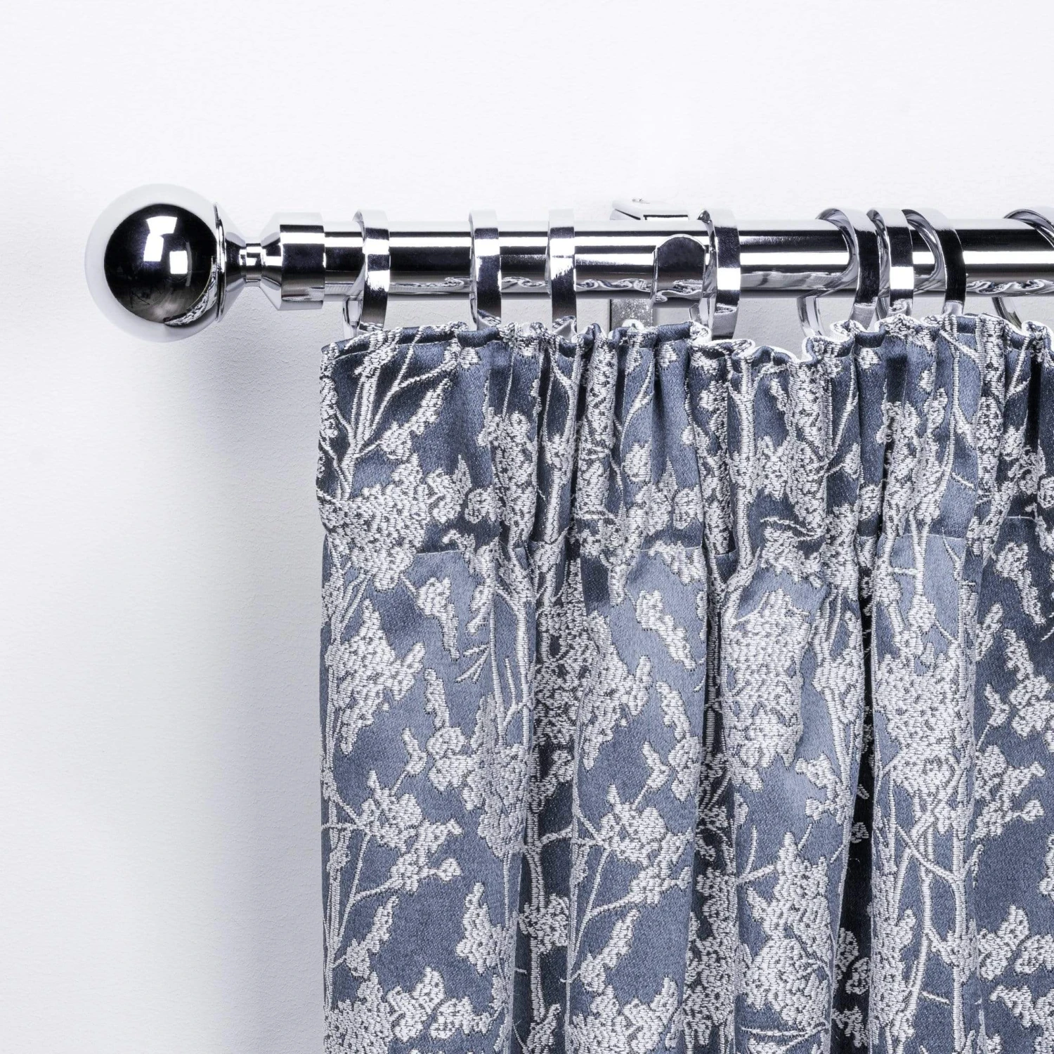 Extendable Chrome Curtain Pole With Ball Finial 5 Extendable Chrome Curtain Pole With Ball Finial - Image 3