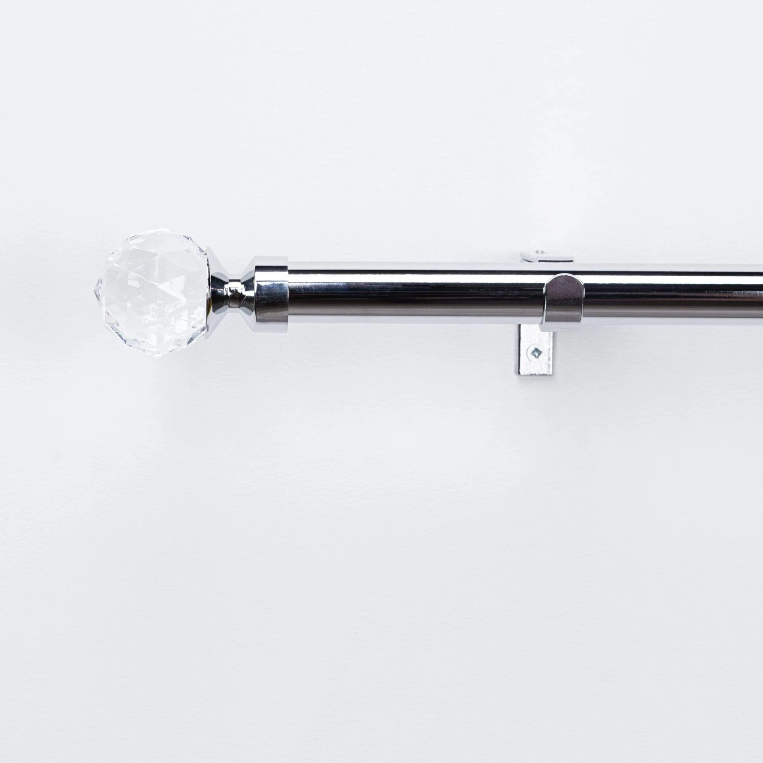 Extendable Chrome Curtain Pole With Crystal Finial 3 Extendable Chrome Curtain Pole With Crystal Finial
