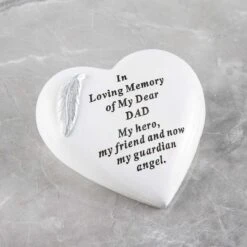 Feather Heart Memorial Ornament - Dad