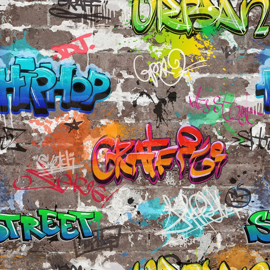 Fine Decor Novelty Graffiti Multi-Coloured Wallpaper - 41582 4 Fine Decor Novelty Graffiti Multi-Coloured Wallpaper - 41582 - Image 2