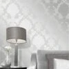 Fine Decor Quartz Damask Silver Vinyl Wallpaper - FD41965 1 Fine Decor Quartz Damask Silver Vinyl Wallpaper - FD41965 -Taskers Sale Shop fine decor quartz damask silver vinyl wallpaper fd41965 f decor b48 quartz damask silver fd41965 28819900072022