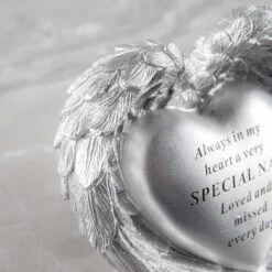Silver Heart Angel Wings Memorial Ornament - Nan -Taskers Sale Shop fischof nan silver heart fischof df18576 c nan silver heart 29819516780630