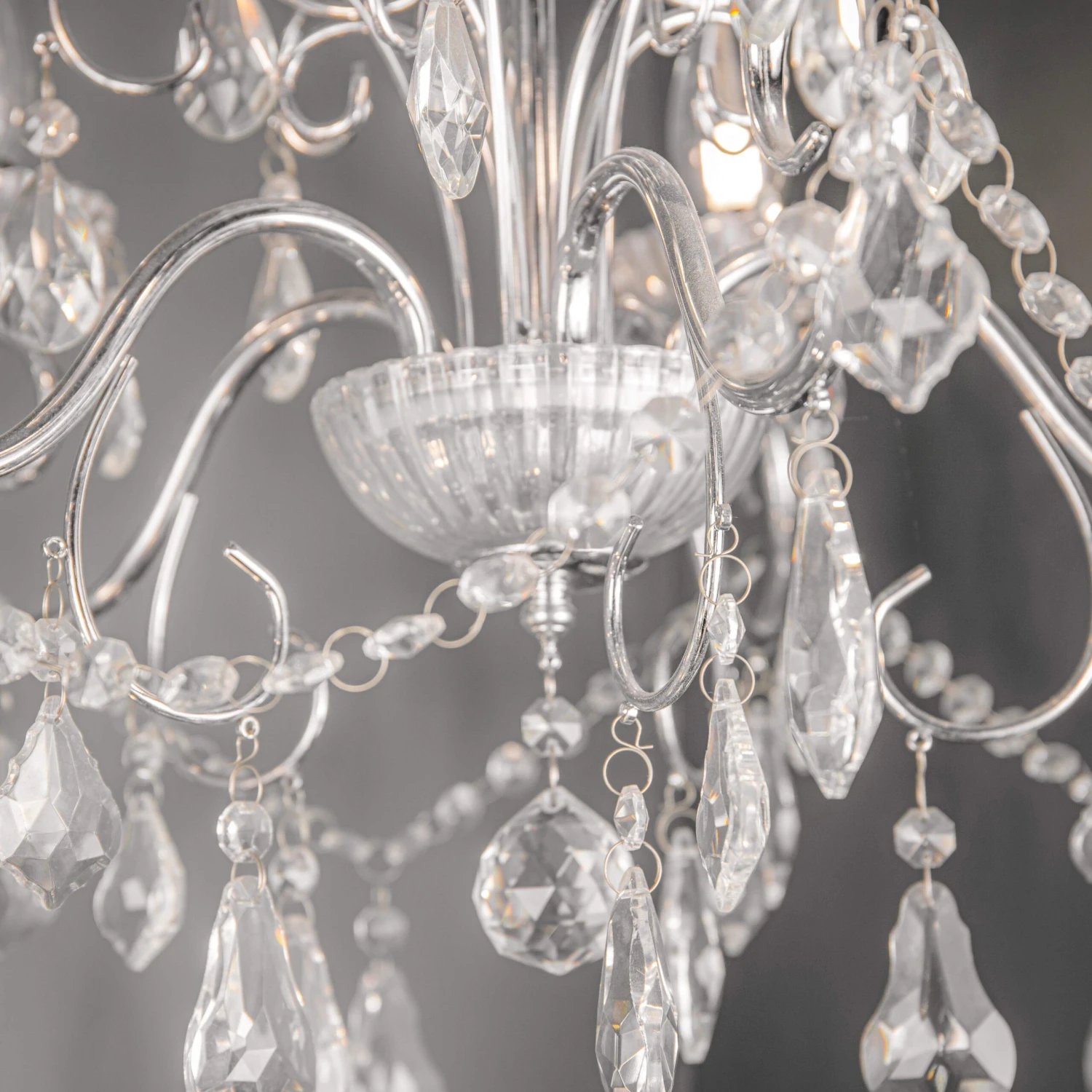 Paris Satin Chrome 5 Light Chandelier 4 Paris Satin Chrome 5 Light Chandelier - Image 2