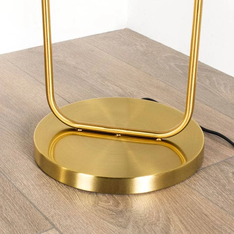 Genoa Satin Brass Amber Glass Floor Lamp 6 Genoa Satin Brass Amber Glass Floor Lamp - Image 4
