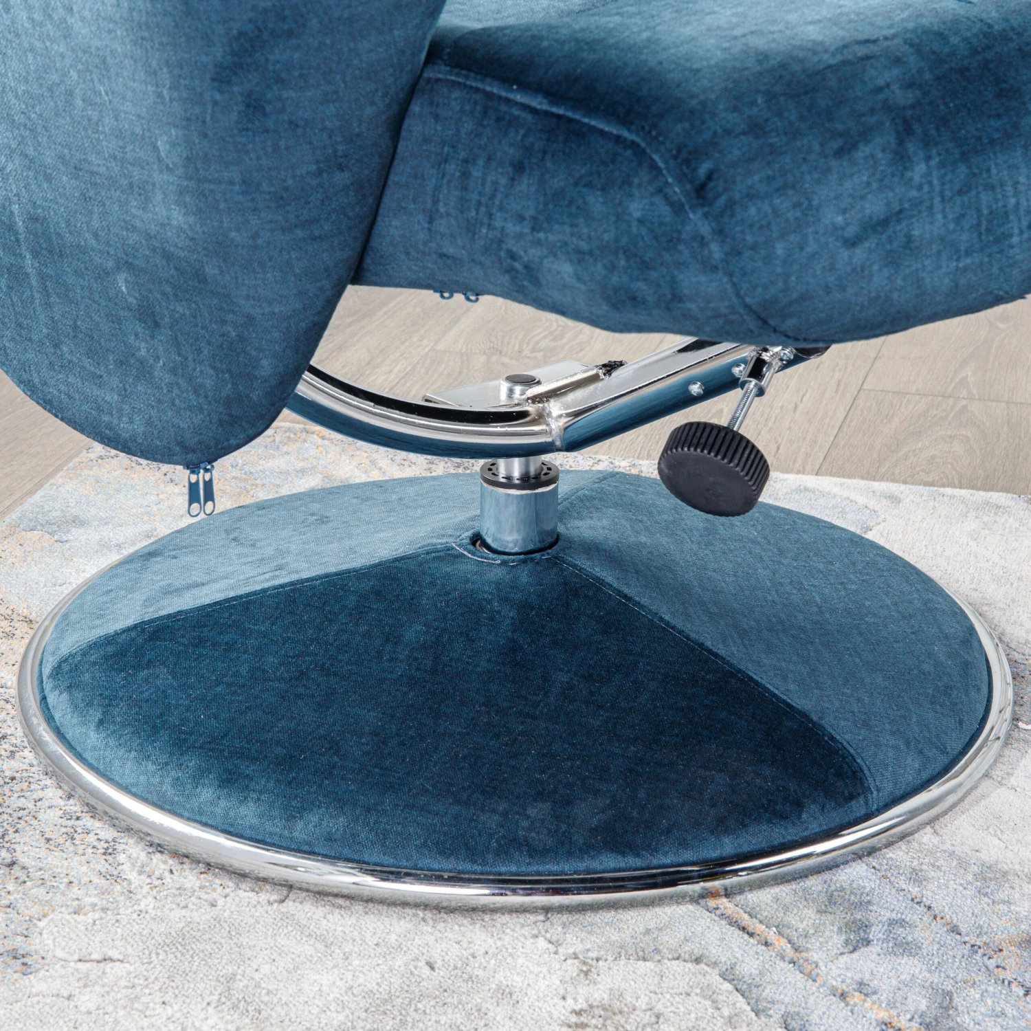 Houston Blue Recliner Chair & Stool 7 Houston Blue Recliner Chair & Stool - Image 5