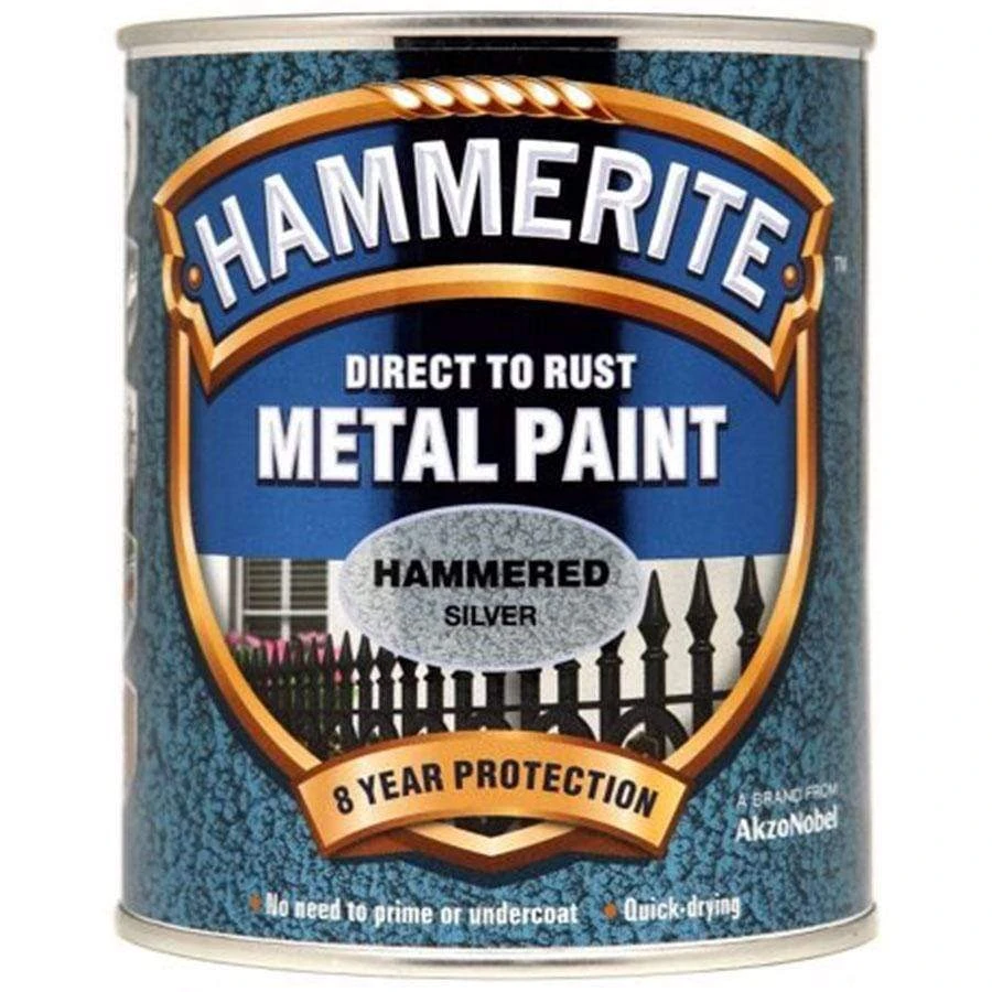 Hammerite Direct To Rust Hammered Silver Metal Paint 4 Hammerite Direct To Rust Hammered Silver Metal Paint - Image 2