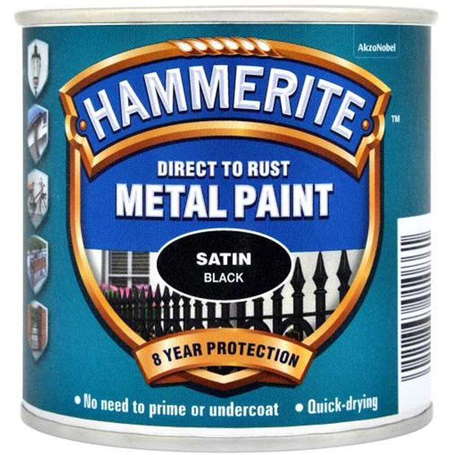Hammerite Direct To Rust Satin Black 250Ml Metal Paint 4 Hammerite Direct To Rust Satin Black 250Ml Metal Paint - Image 2