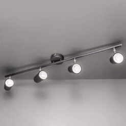 Marseille 4 Light Black Spotlight Bar Ceiling Light