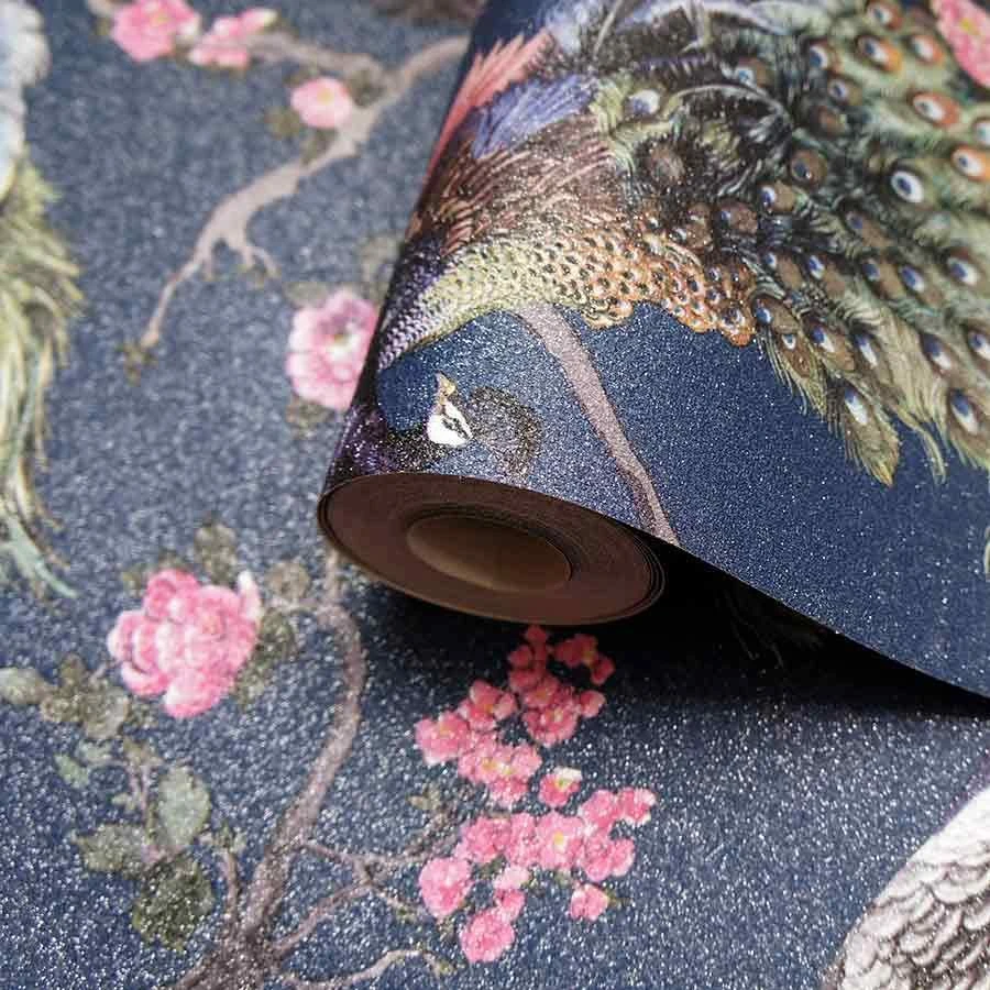 Holden Menali Peacock Navy Wallpaper - 35922 5 Holden Menali Peacock Navy Wallpaper - 35922 - Image 3