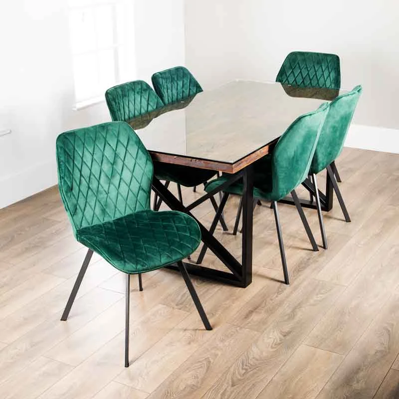Bella 180cm Table & 6 Vancouver Emerald Chairs 4 Bella 180cm Table & 6 Vancouver Emerald Chairs - Image 2