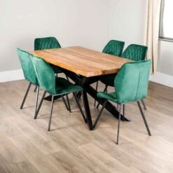 Winslow Table & 6 Vancouver Emerald Chairs -Taskers Sale Shop indus winslow table vancouver emerald chairs 31314755747926
