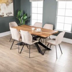 Winslow Table & 6 Vancouver Taupe Chairs