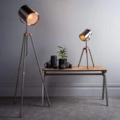 Aragon Antique Copper & Silver Floor Lamp