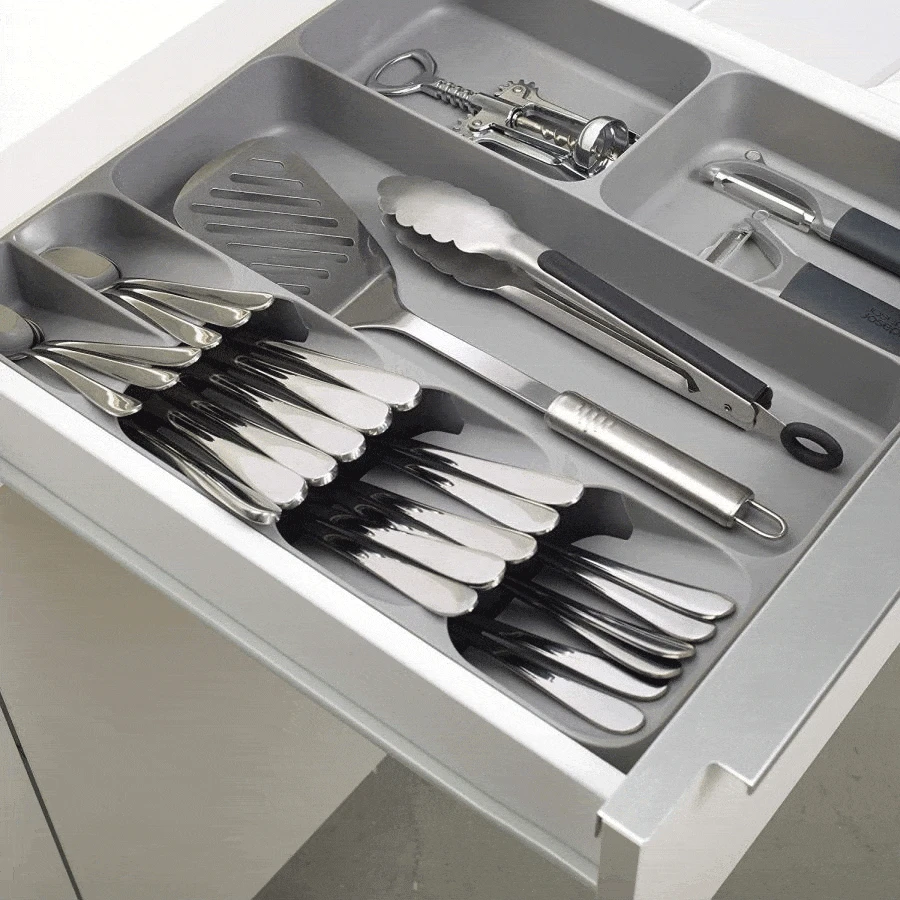 Joseph Joseph Drawer Store Cutlery Organiser Grey 3 Joseph Joseph Drawer Store Cutlery Organiser Grey