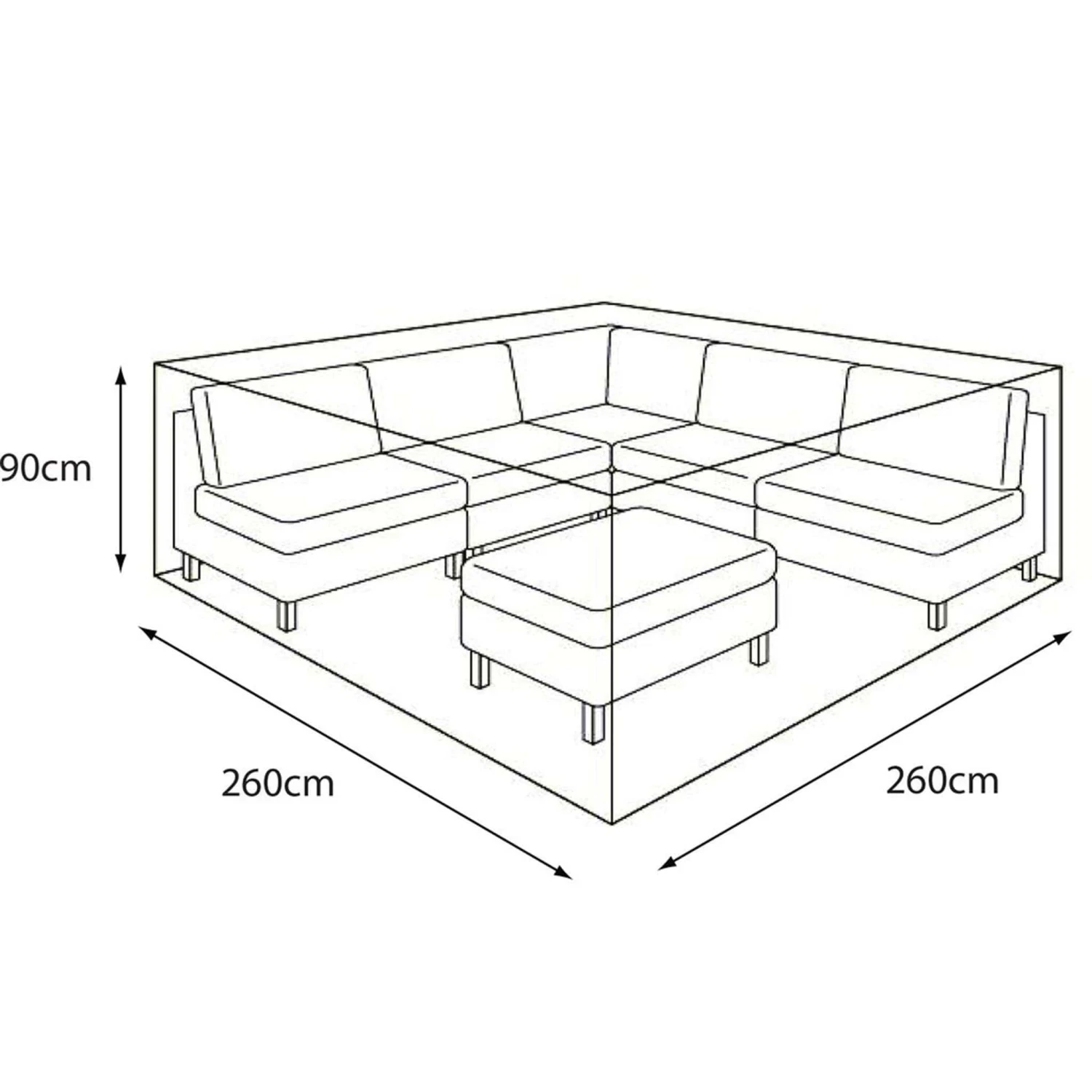 Leisure Grow Large Modular Garden Furniture Cover 4 Leisure Grow Large Modular Garden Furniture Cover - Image 2