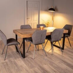 Lincoln Extendable Dining Set With 6 Grey Toronto Chairs