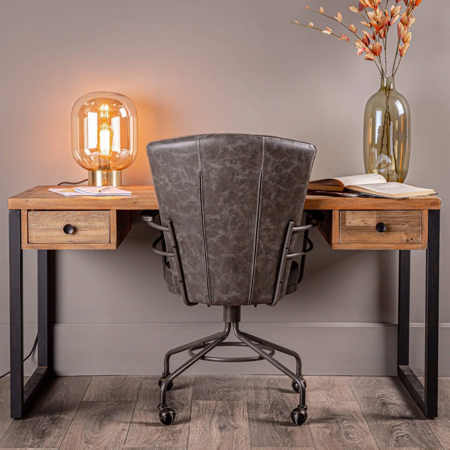 Lincoln Rustic Oak Desk 8 Lincoln Rustic Oak Desk - Image 6