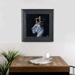 Lion Queen Small Framed Picture 55 X 55cm