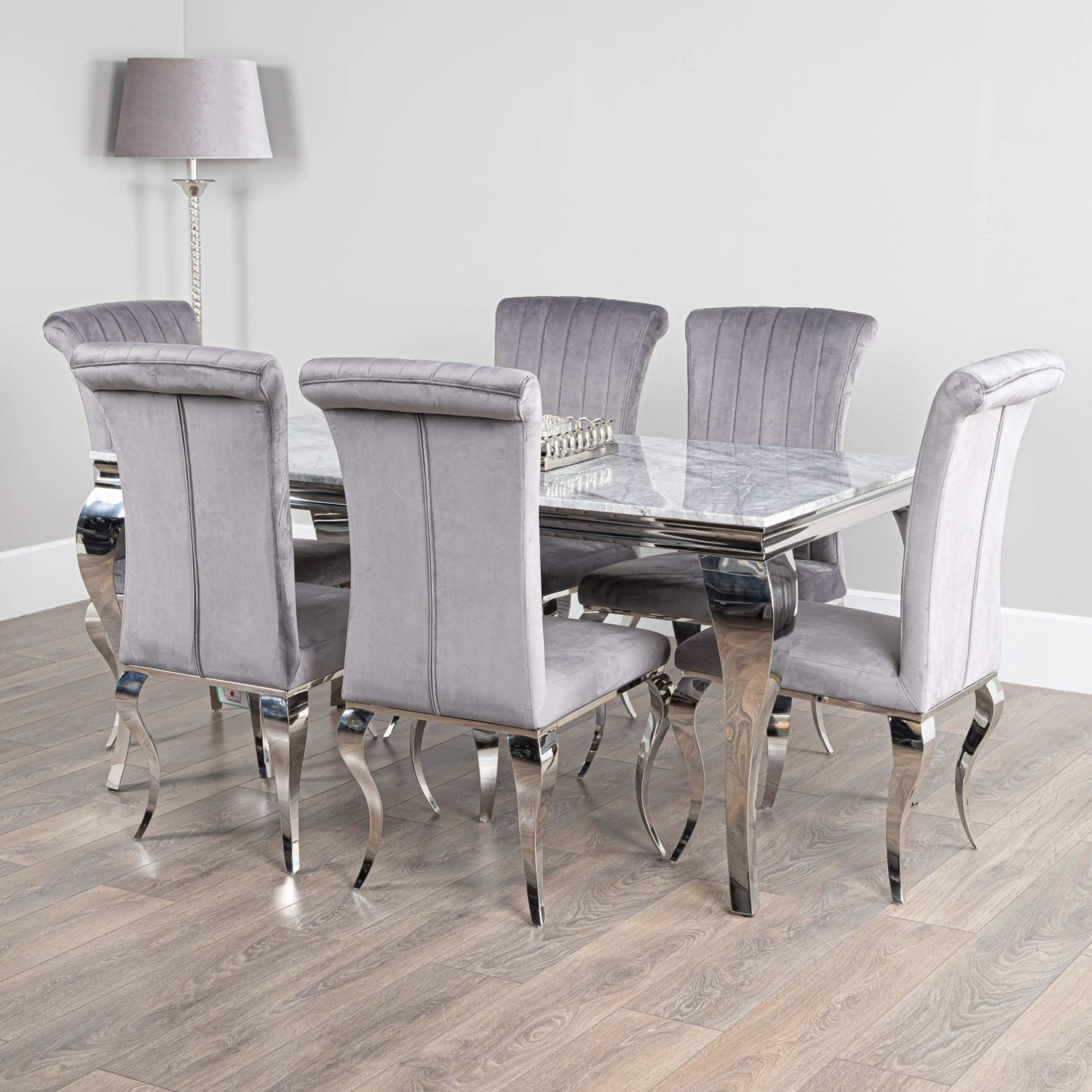 Louis Marble Table And 6 Nicole Chairs Dining Set 3 Louis Marble Table And 6 Nicole Chairs Dining Set