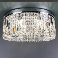 Wisconsin Chrome 8 Light Flush Ceiling Light