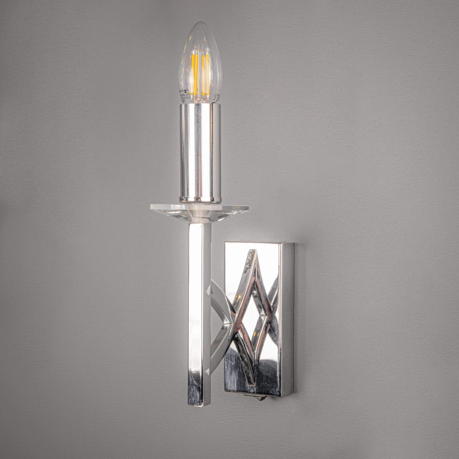 Madrid Polished Chrome & Crystal Wall Light 3 Madrid Polished Chrome & Crystal Wall Light