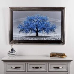 Navy Cherry Tree Framed Picture
