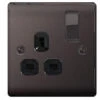 Nexus Metal Black Nickel Single Switched Socket