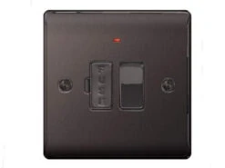 Nexus Metal Black Nickel Switched Fuse Connection Units With Neon