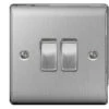 Nexus Metal Brushed Steel 1 Gang Double Switch -Taskers Sale Shop nexus metal brushed steel 1 gang double switch nex nbs42 01 10ax plate switch 2g 2w 14410782310486