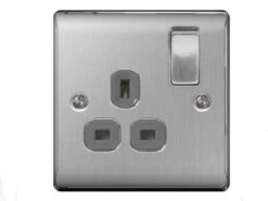 Nexus Metal Brushed Steel Single Socket