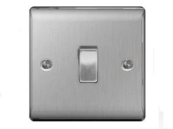 Nexus Metal Brushed Steel Single Switch