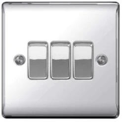 Nexus Npc43-01 3 Gang Polished Chrome Switch