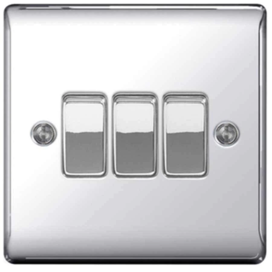 Nexus Npc43-01 3 Gang Polished Chrome Switch 3 Nexus Npc43-01 3 Gang Polished Chrome Switch