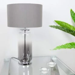 Grey Ombre Glass Table Lamp