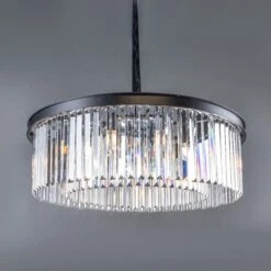 Washington Black 2 Tier Crystal Pendant Ceiling Light