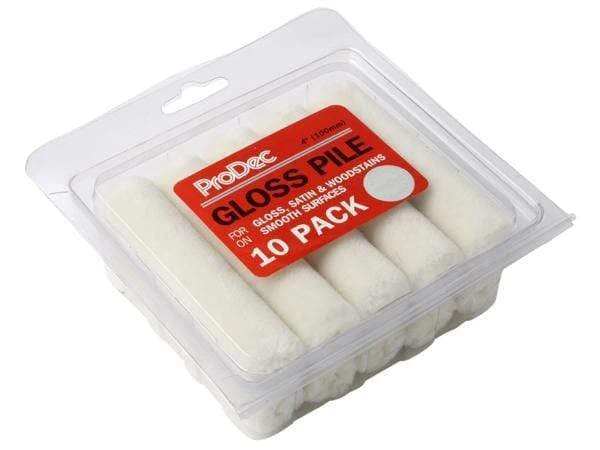 Prodec 10 Pack Gloss Pile Mini 4" Roller Refills 3 Prodec 10 Pack Gloss Pile Mini 4" Roller Refills