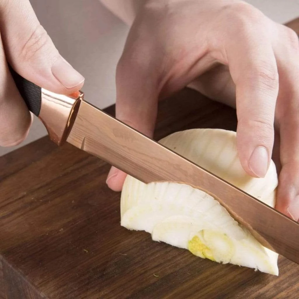 Rkw Tower Damascus Style Rose Gold 5 Piece Knife Block Set 6 Rkw Tower Damascus Style Rose Gold 5 Piece Knife Block Set - Image 4