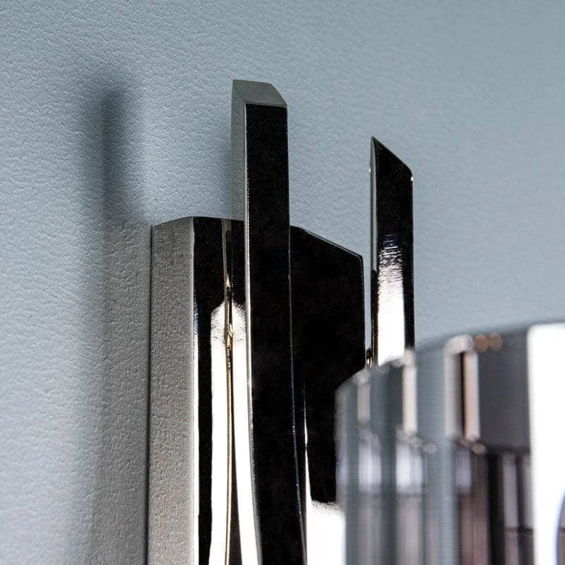 Rome Polished Nickel & Smoked Glass Double Wall Light 5 Rome Polished Nickel & Smoked Glass Double Wall Light - Image 3