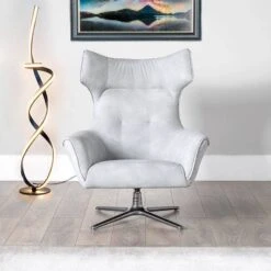 Romeo Silver Swivel Chair