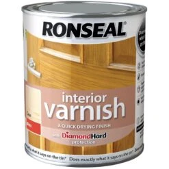 Ronseal Diamond Hard Clear Internal Gloss Varnish 9 Ronseal Diamond Hard Clear Internal Gloss Varnish -Taskers Sale Shop ronseal diamond hard clear internal gloss varnish rnseal int varnish gls 750ml clear 28795384889430