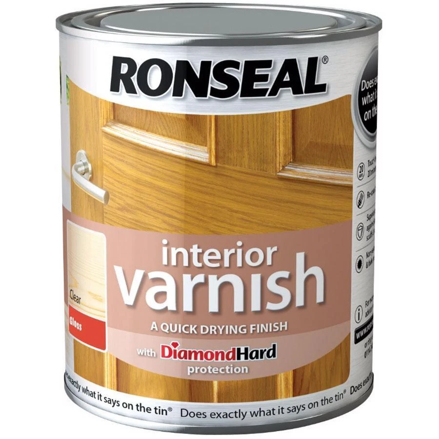 Ronseal Diamond Hard Clear Internal Gloss Varnish 6 Ronseal Diamond Hard Clear Internal Gloss Varnish - Image 4