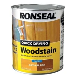 Ronseal Quick Dry Natural Pine Satin Woodstain 8 Ronseal Quick Dry Natural Pine Satin Woodstain -Taskers Sale Shop ronseal quick dry natural pine satin woodstain 250ml 14442565140566