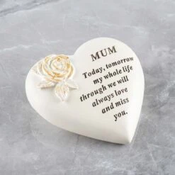 Rose Heart Memorial Ornament - Mum