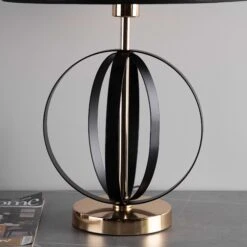 Black Gold Hooped Table Lamp -Taskers Sale Shop s light tl blk gld blk shade 8072bgo s light tl blk gld blk shade 8072bgo 30107309375574