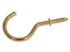 Select Shouldered Cup Hooks Electro Brass 50Mm 5 Pack