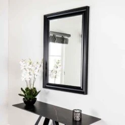 Matt Black Framed Beveled Edge Mirror